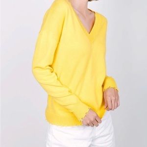 Charming raw edge cotton V Neck sweater , J.society brand